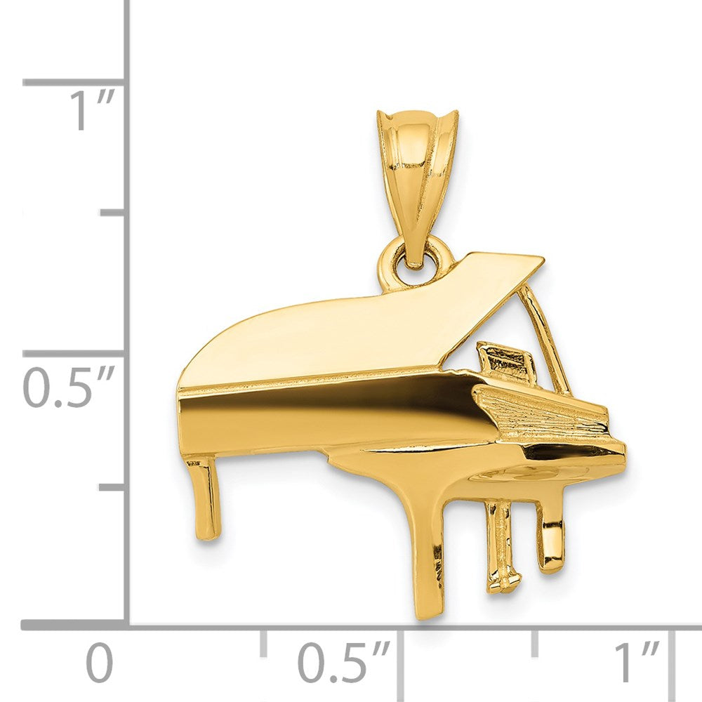 14k Yellow Gold 18 mm Piano Charm (1.8 grams)