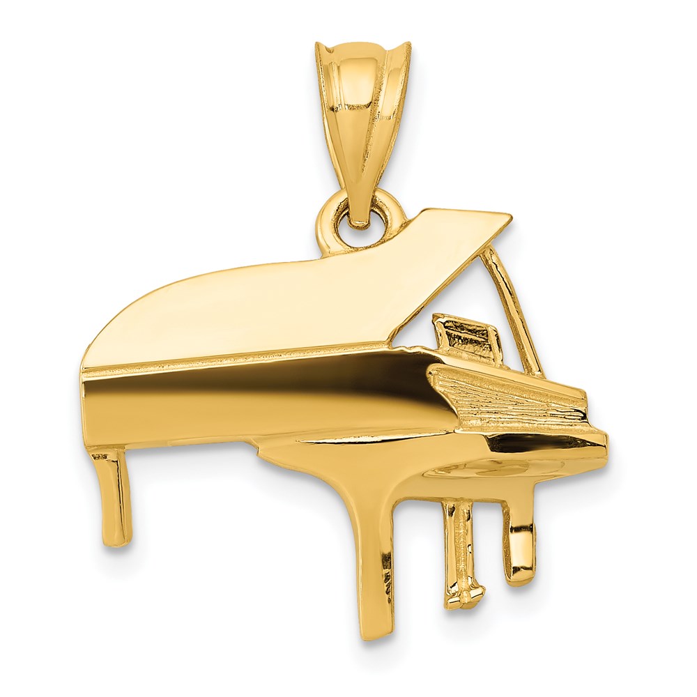14k Yellow Gold 18 mm Piano Charm (1.8 grams)