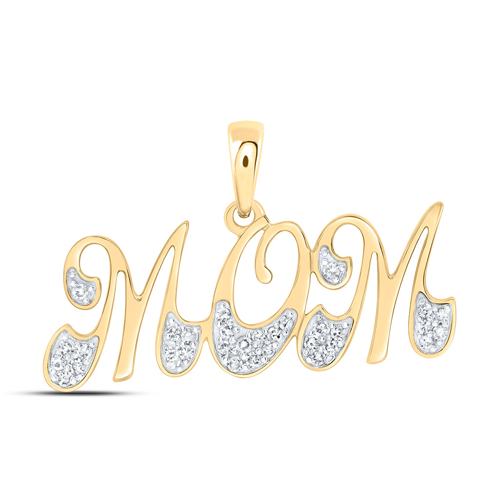 10Kt Gold 1/10Ctw-Dia Nk Gift Mom" Pendant"