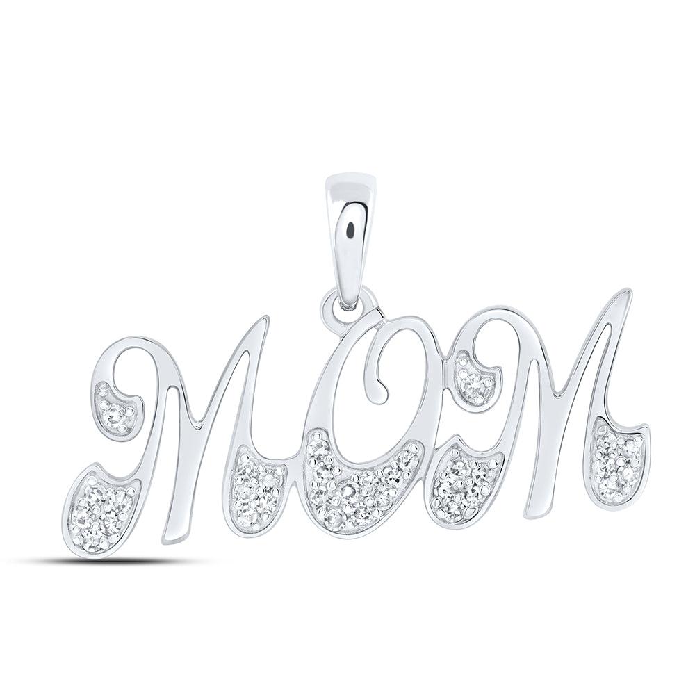 10Kt Gold 1/10Ctw-Dia Nk Gift Mom" Pendant"