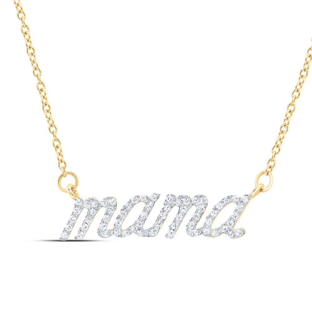 10Kt Gold 1/5Ctw-Dia Nk Gift Mama" Necklace (18 Inch)"