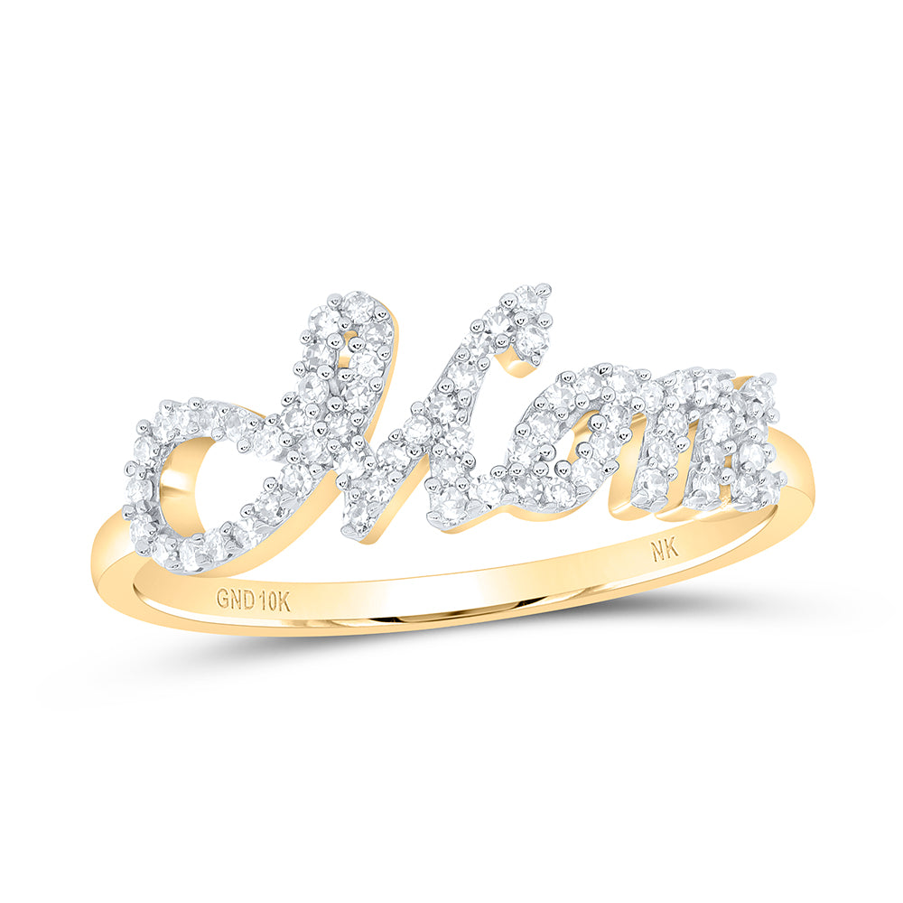 1/5Ctw-Nat Dia Nk Gift "Mom" Ring (1.39 grams)