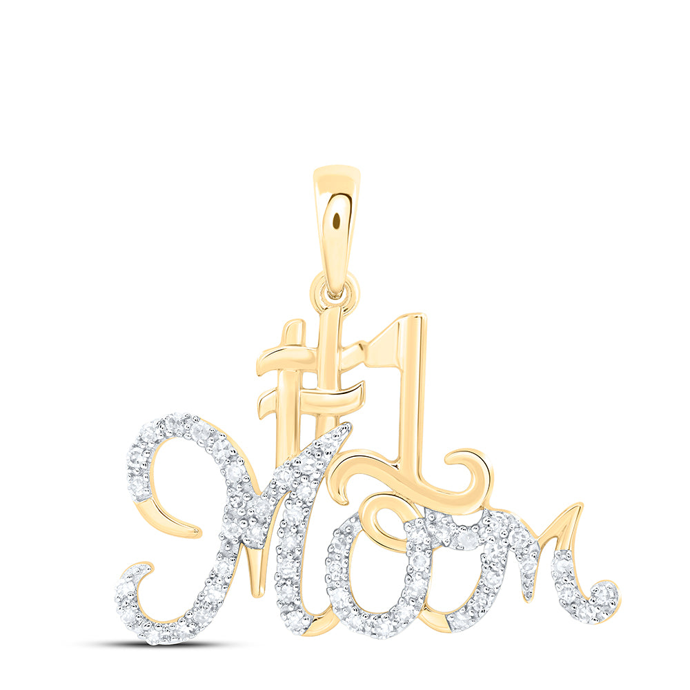 10Kt Gold 1/6Ctw-Dia Nk Gift Mom" Pendant"