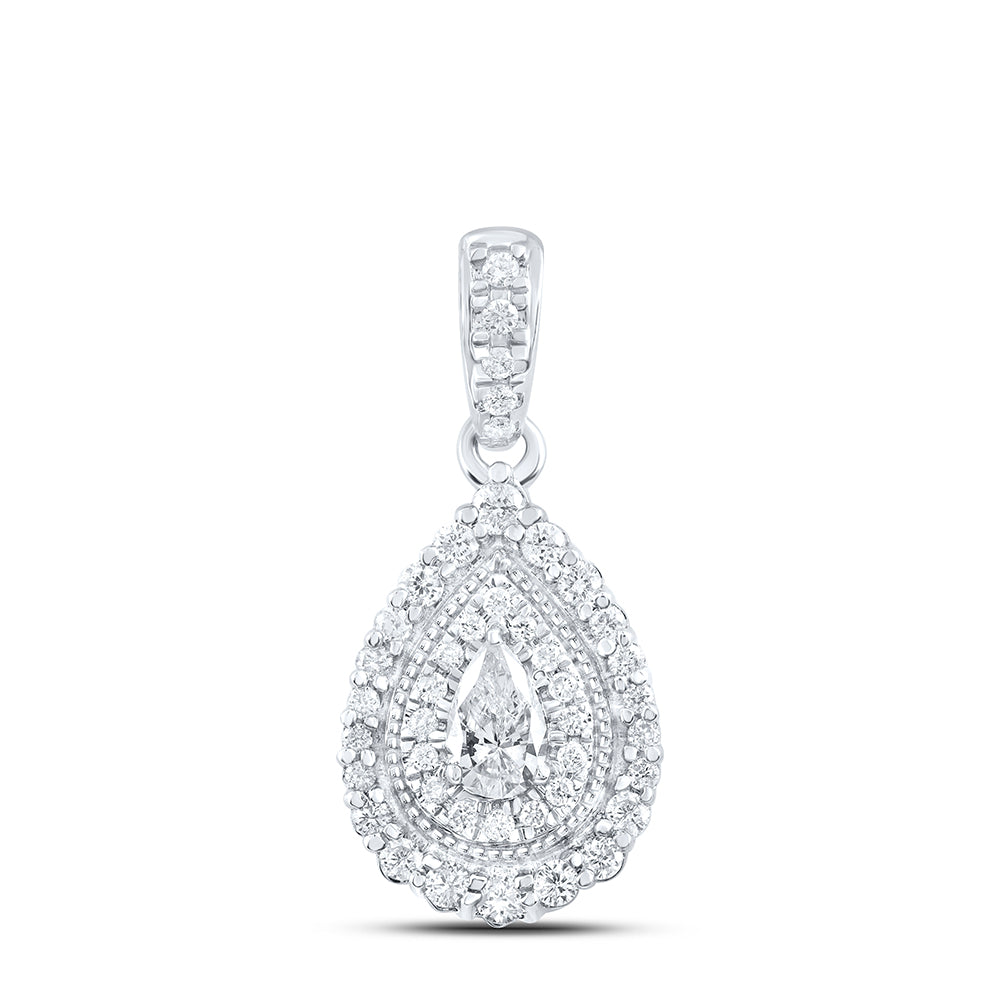3/8Ctw-Nat Diamond Fashion Pear Pendant