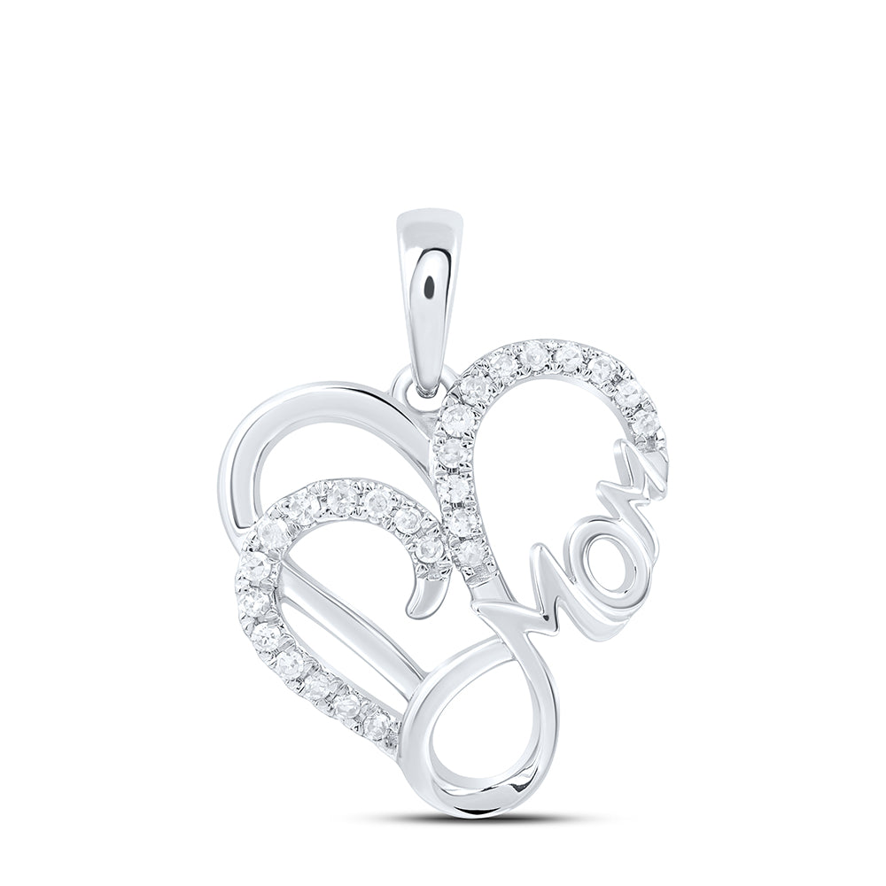 10Kt Gold 1/10Ctw-Dia Nk Gift Mom Heart Pendant