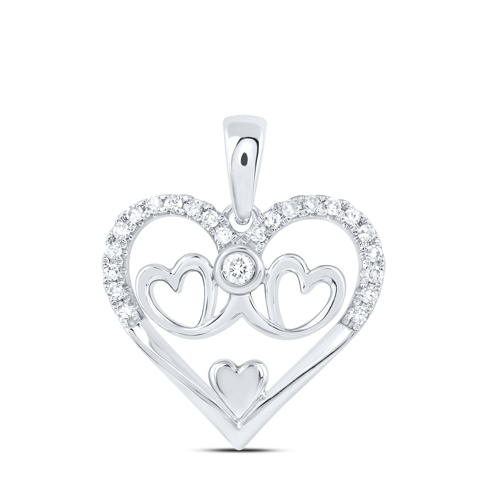 10Kt Gold 1/10Ctw-Dia Nk Gift Mom Heart Pendant