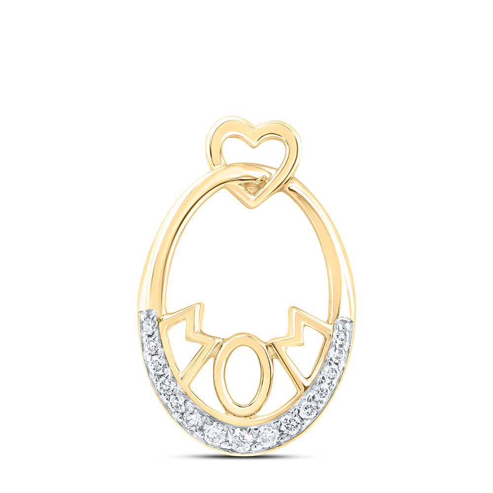 10Kt Gold 1/10Ctw-Dia Nk Gift Mom Heart Pendant