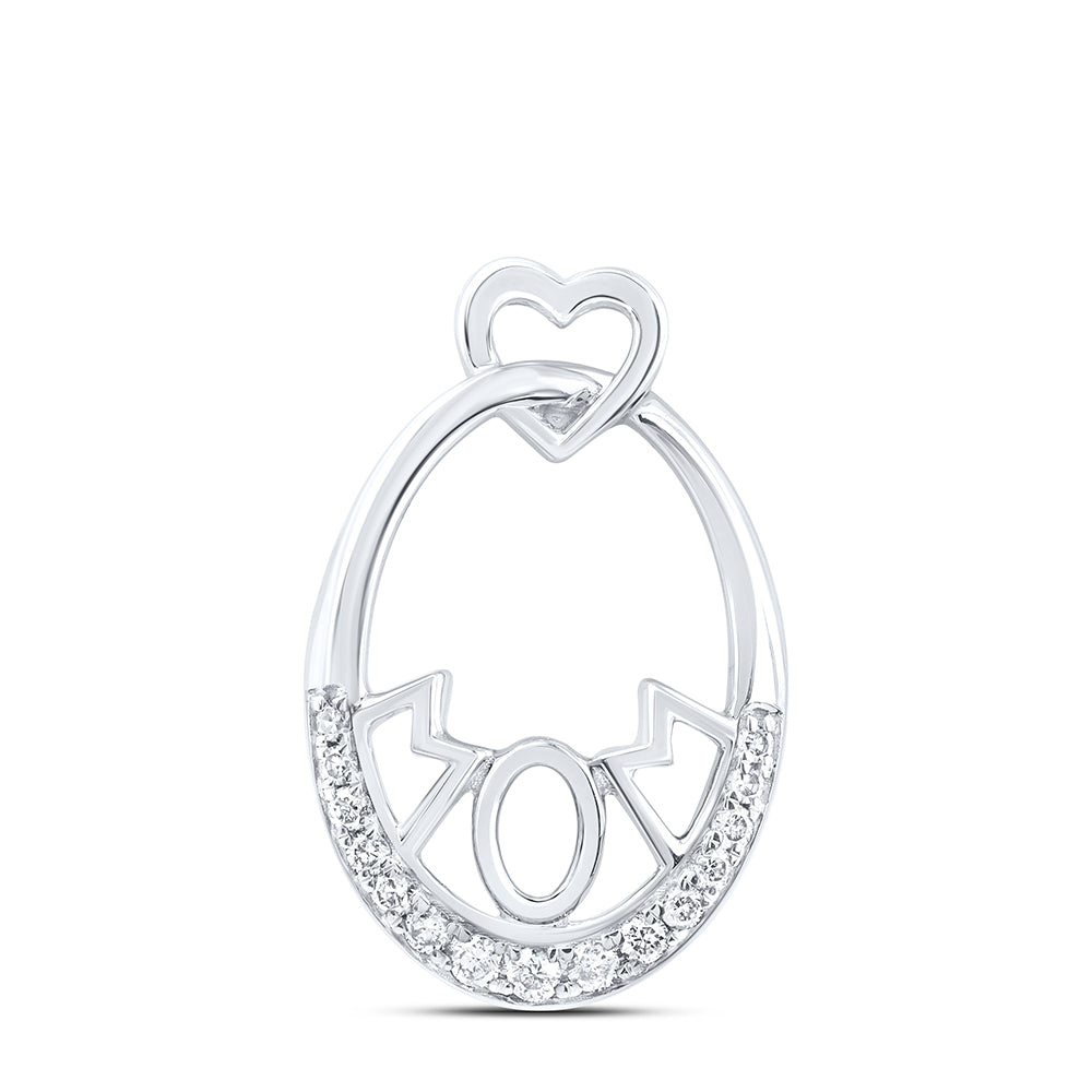 10Kt Gold 1/10Ctw-Dia Nk Gift Mom Heart Pendant