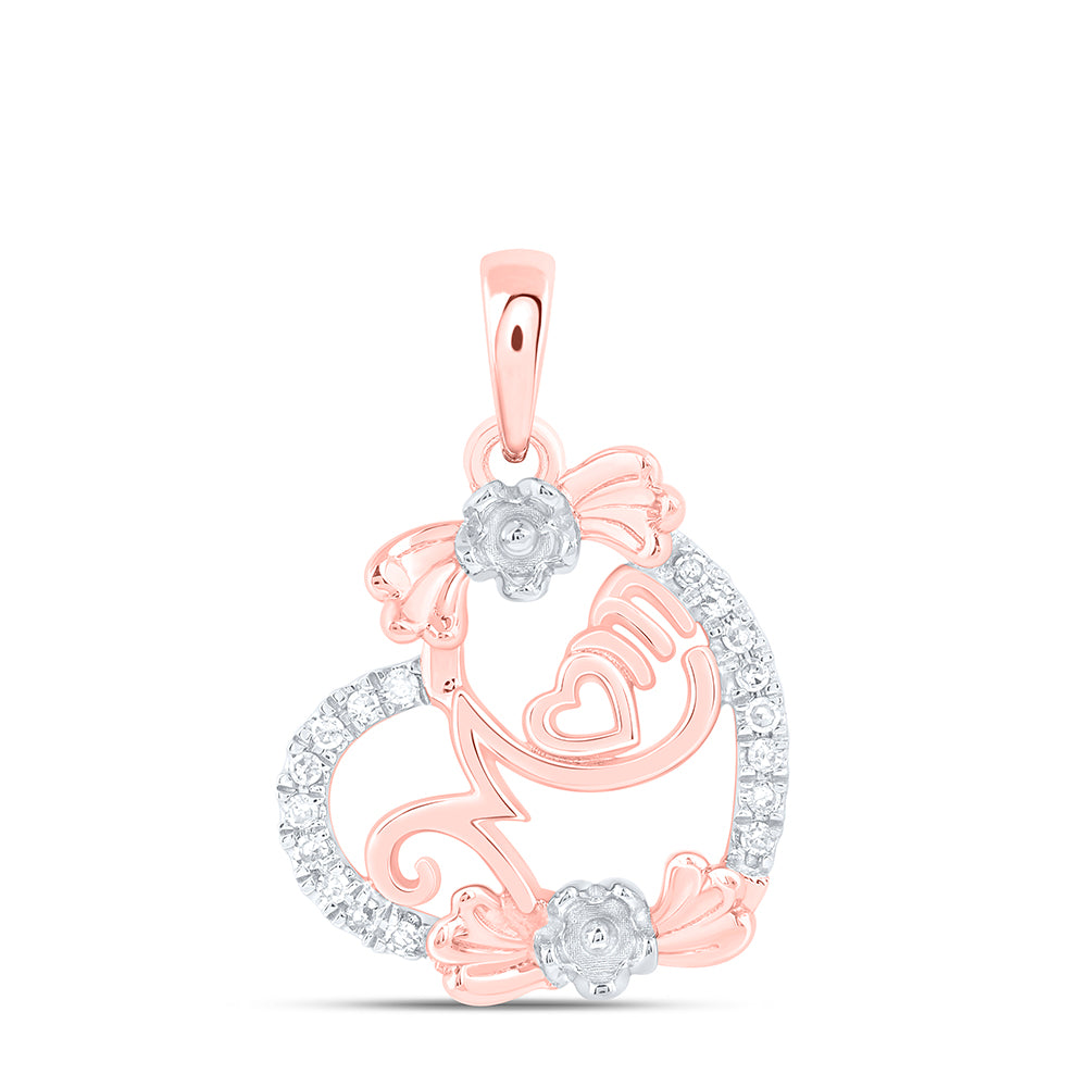 10Kt Gold 1/10Ctw-Dia Nk Gift Mom Heart Pendant