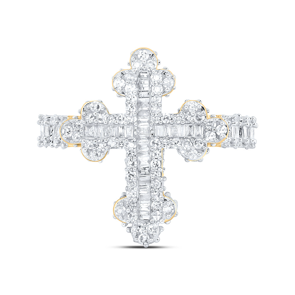 7/8Ctw-Nat Dia Nk Fashion Cross Ladies Ring (3.82 grams)