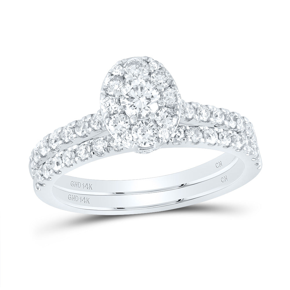 1Ctw-Nat Dia Cn Round Single Halo Bridal Set (4.4 grams)