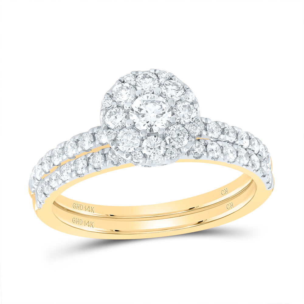 1Ctw-Nat Dia Cn Round Single Halo Bridal Set (4 grams)