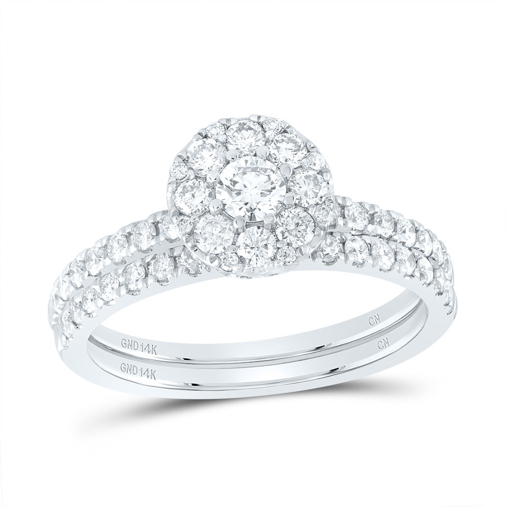 1Ctw-Nat Dia Cn Round Single Halo Bridal Set (4.35 grams)