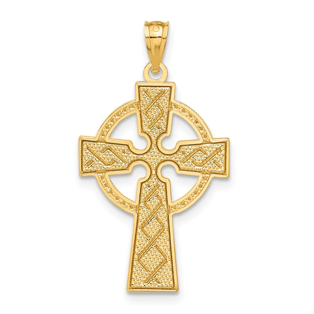 14k Yellow Gold 18 mm Celtic Cross Pendant (1.66 grams)