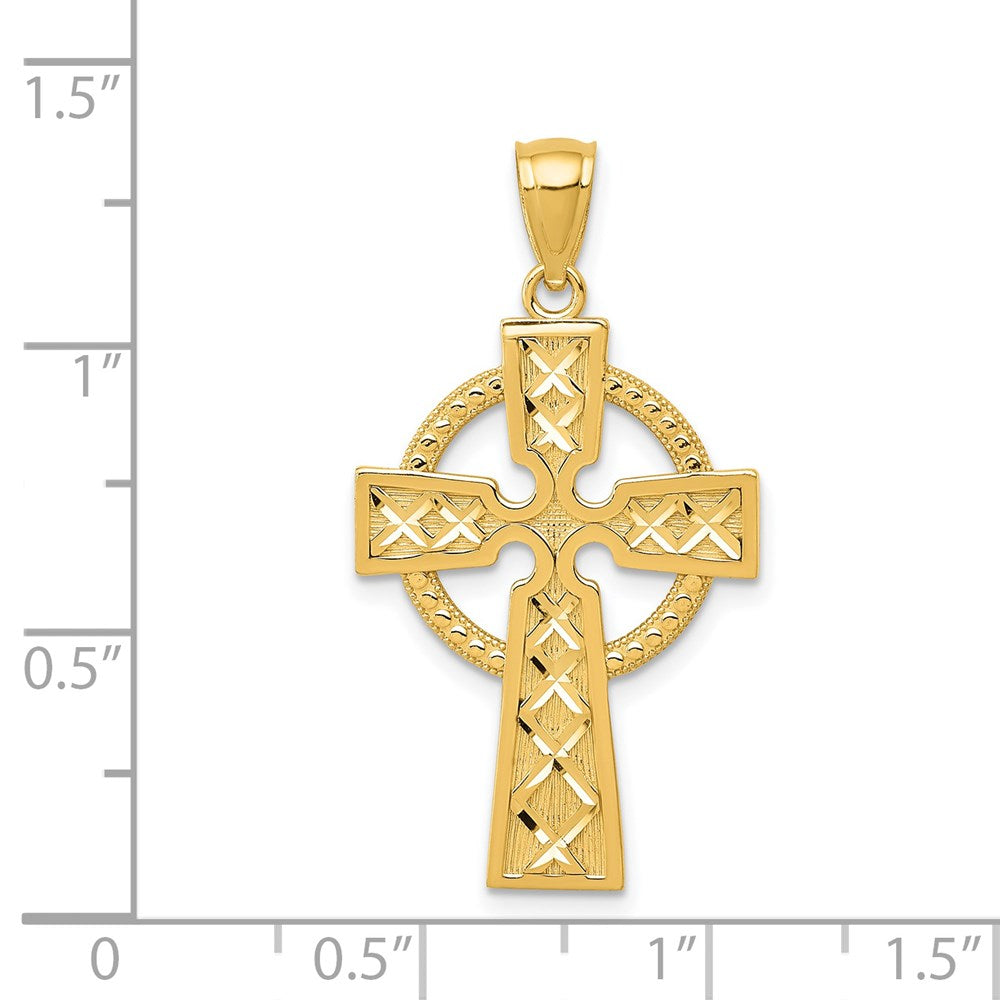 14k Yellow Gold 18 mm Celtic Cross Pendant (1.66 grams)