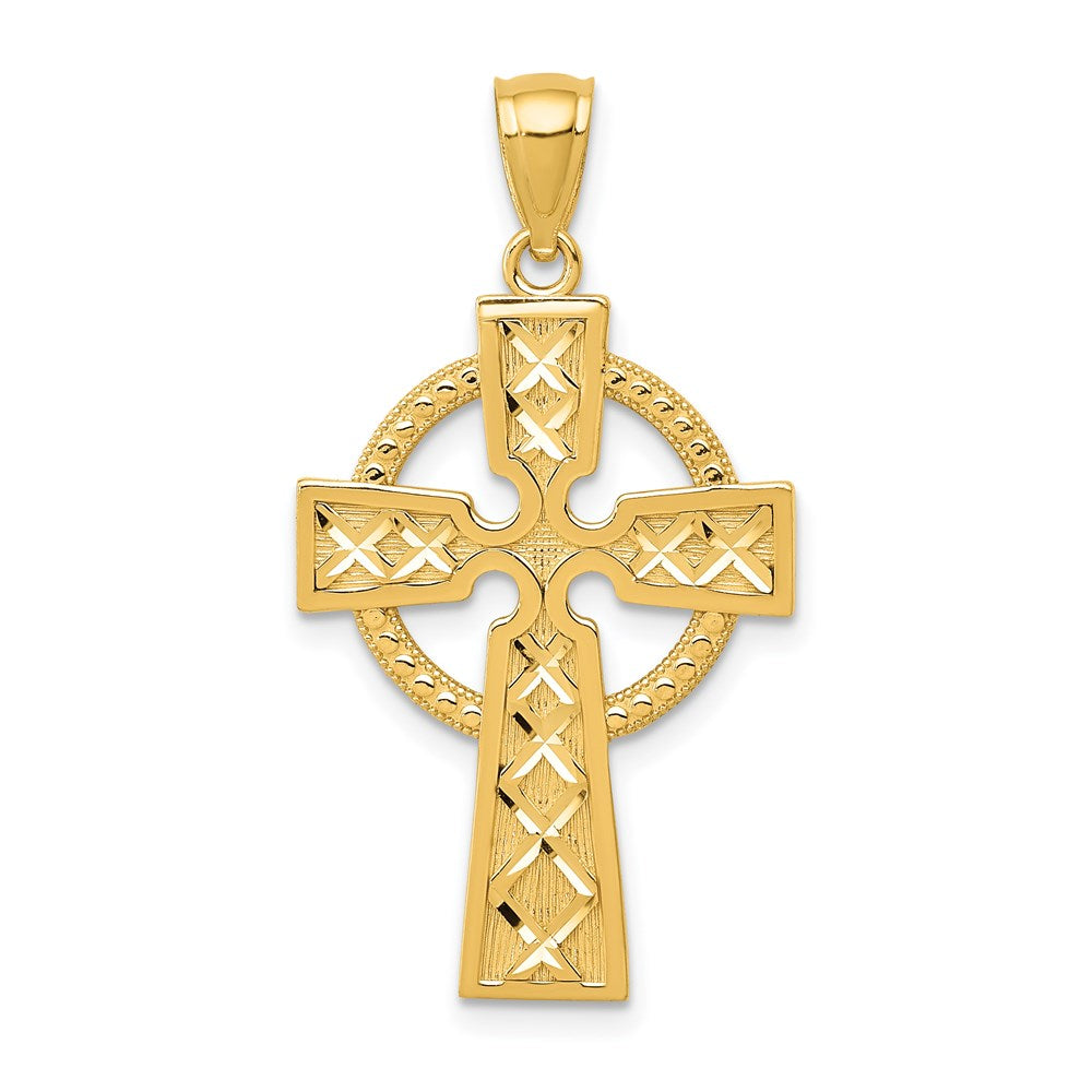 14k Yellow Gold 18 mm Celtic Cross Pendant (1.66 grams)