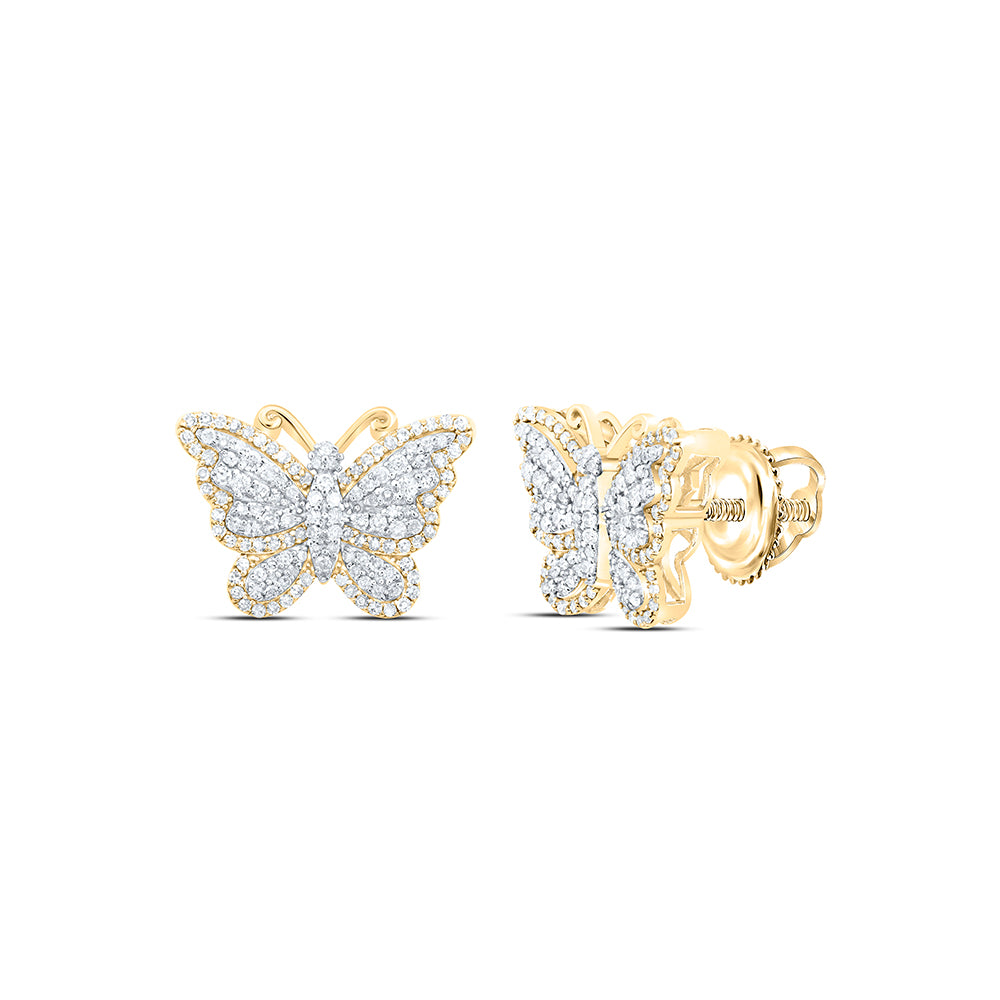 10Kt Gold 5/8Ctw-Dia Nk Fashion Butterfly Earring