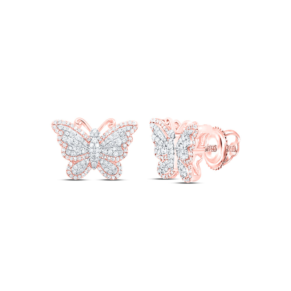 10Kt Gold 5/8Ctw-Dia Nk Fashion Butterfly Earring