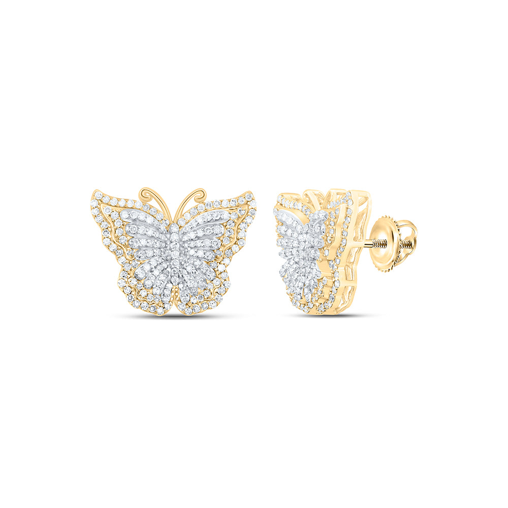 10Kt Gold 1Ctw-Dia Nk Fashion Butterfly Earring