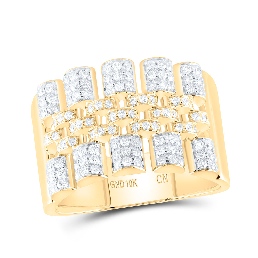 7/8Ctw-Nat Dia Cn Mens Ring (9.74 grams)