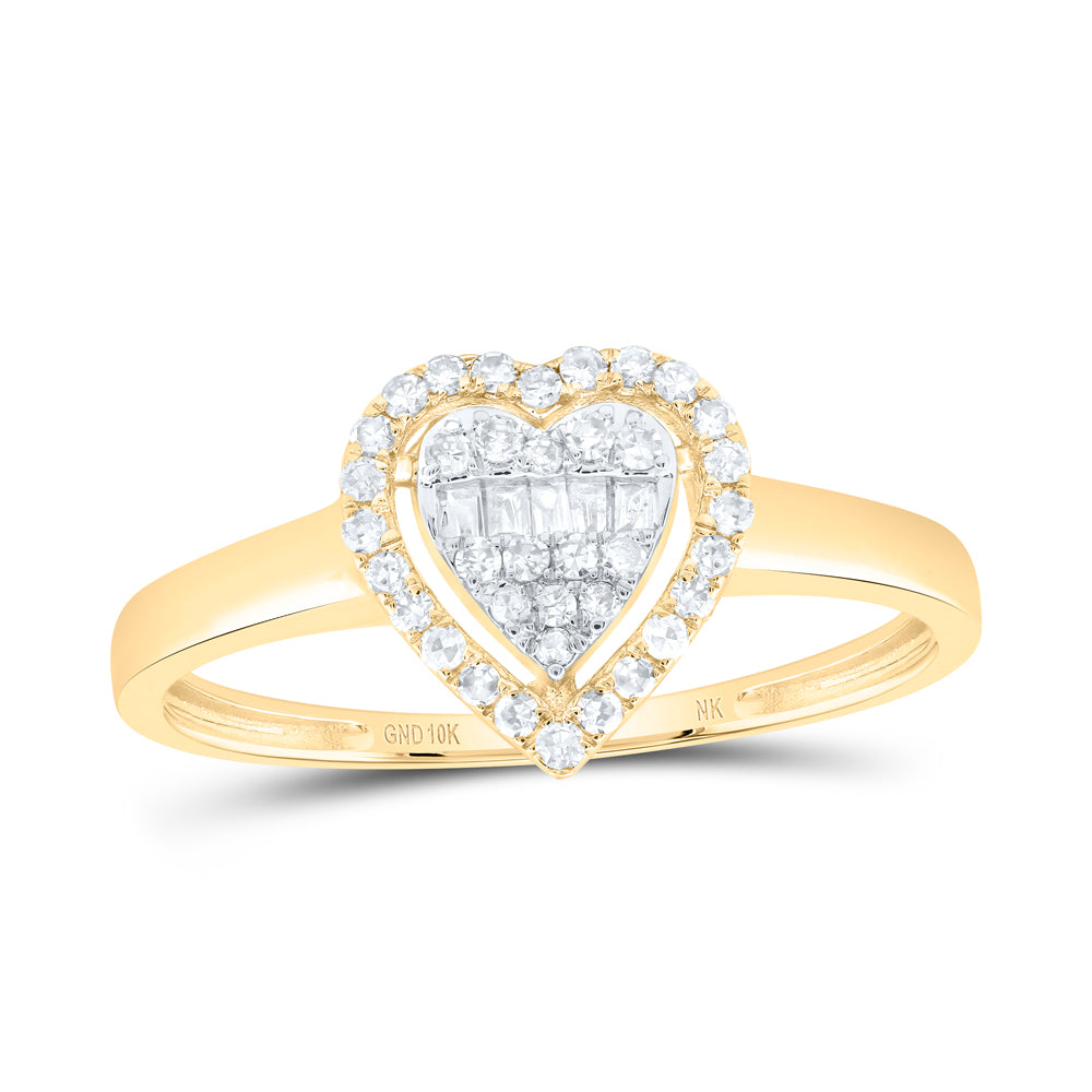 1/5Ctw-Nat Dia Nk Fashion Heart Ring (1.52 grams)