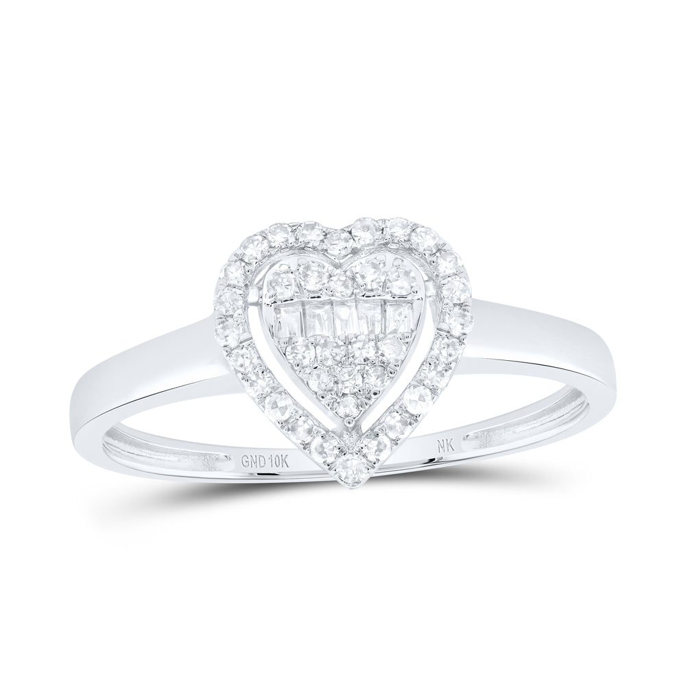 1/5Ctw-Nat Dia Nk Fashion Heart Ring (1.56 grams)