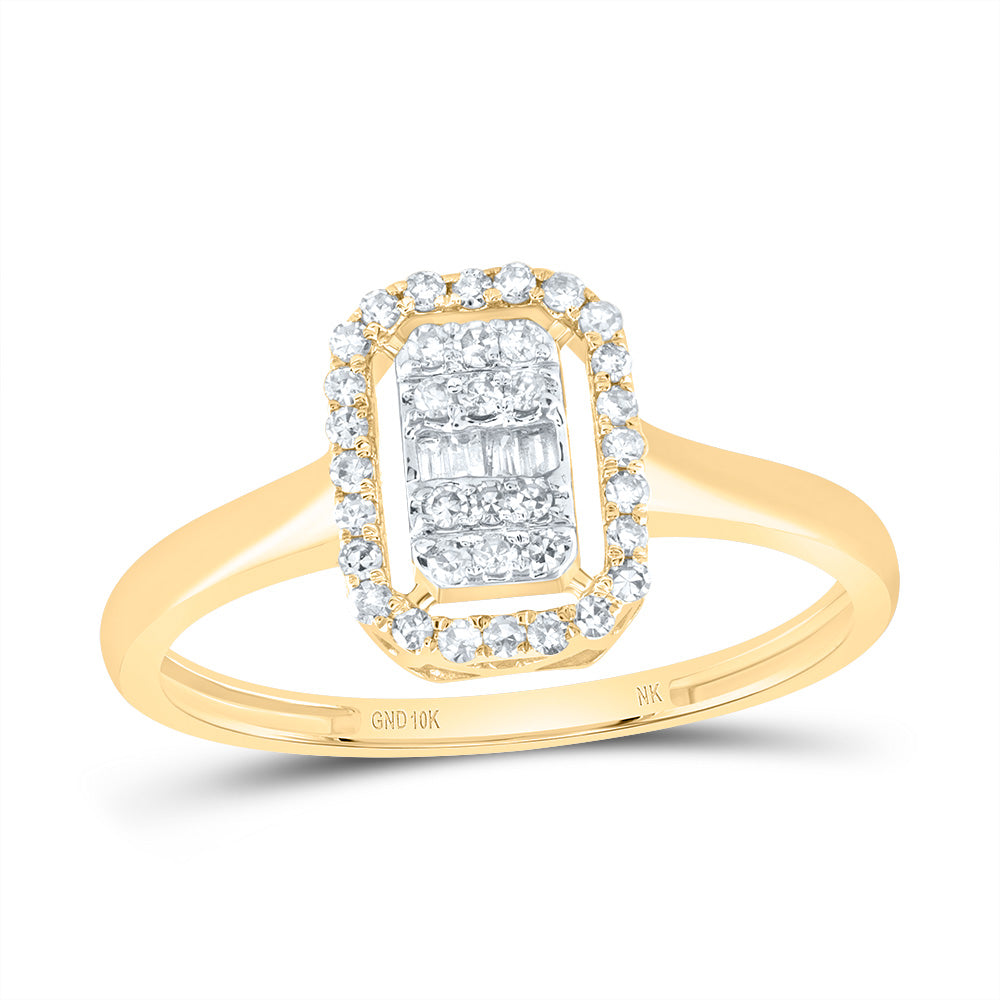 1/5Ctw-Nat Dia Nk Fashion Emerald Ring (1.45 grams)