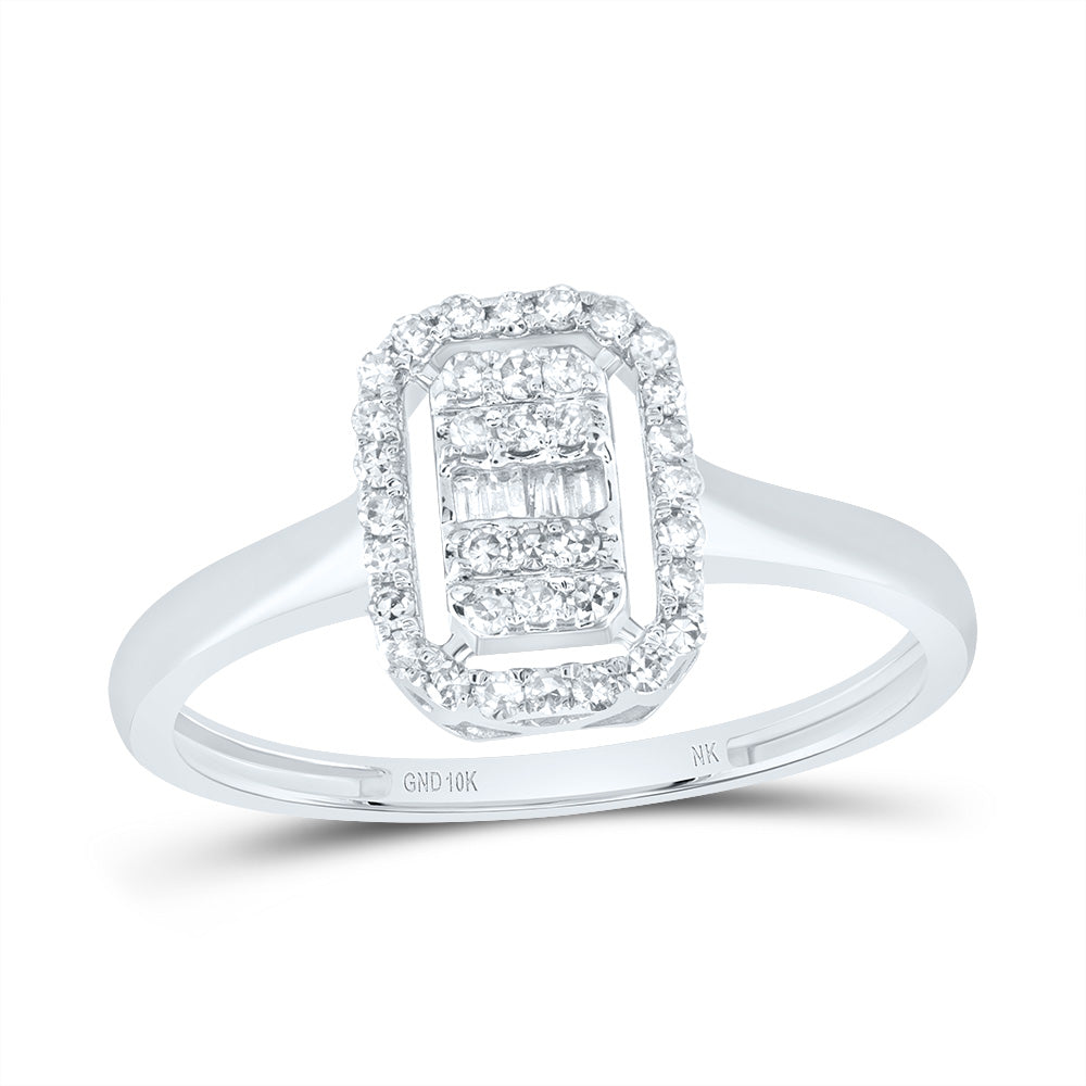 1/5Ctw-Nat Dia Nk Fashion Emerald Ring (1.6 grams)