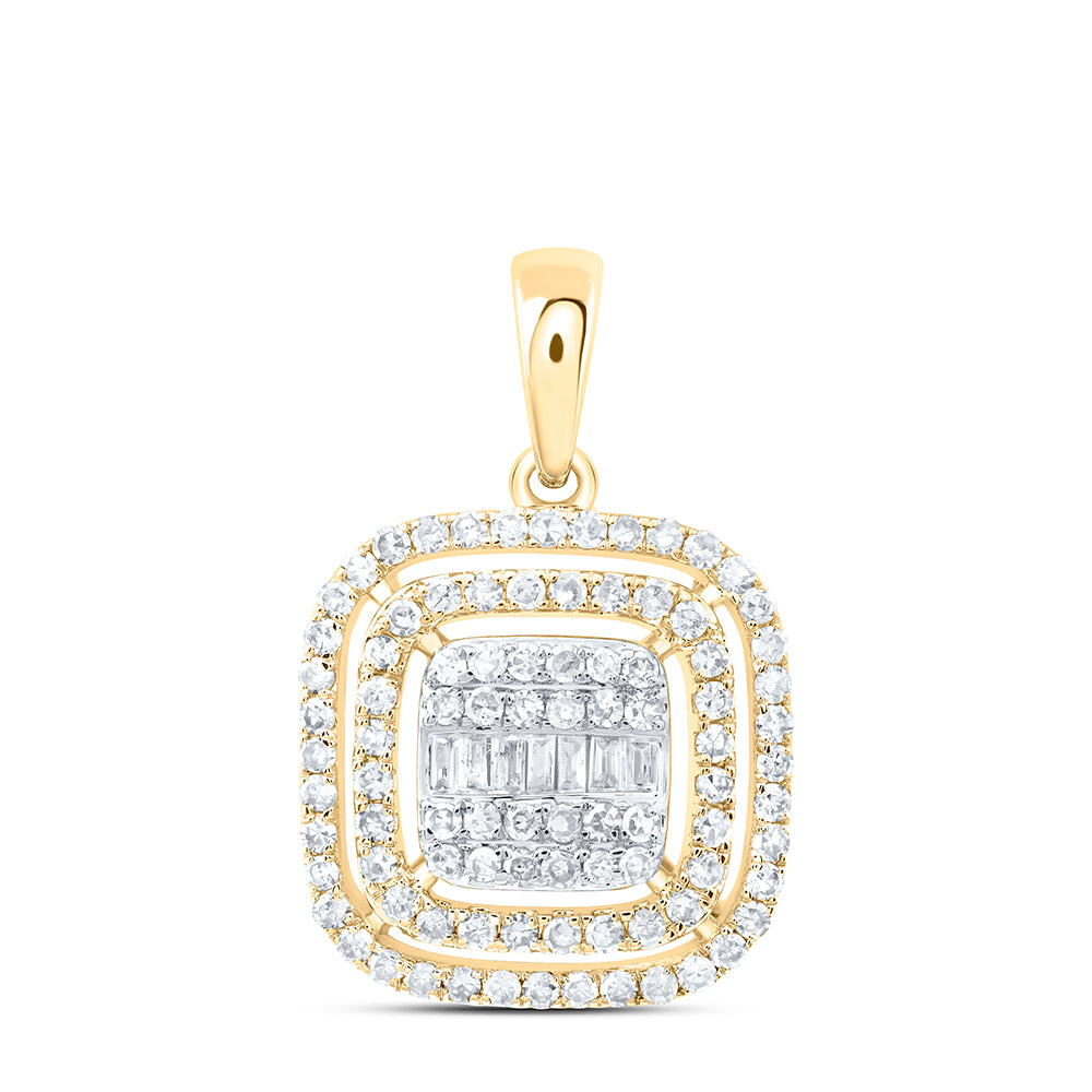 10Kt Gold 1/2Ctw-Dia Nk Fashion Cushion Pendant