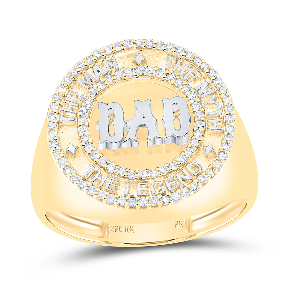 1/3Ctw-Nat Dia Nk "Dad" Mens Ring (6.41 grams)