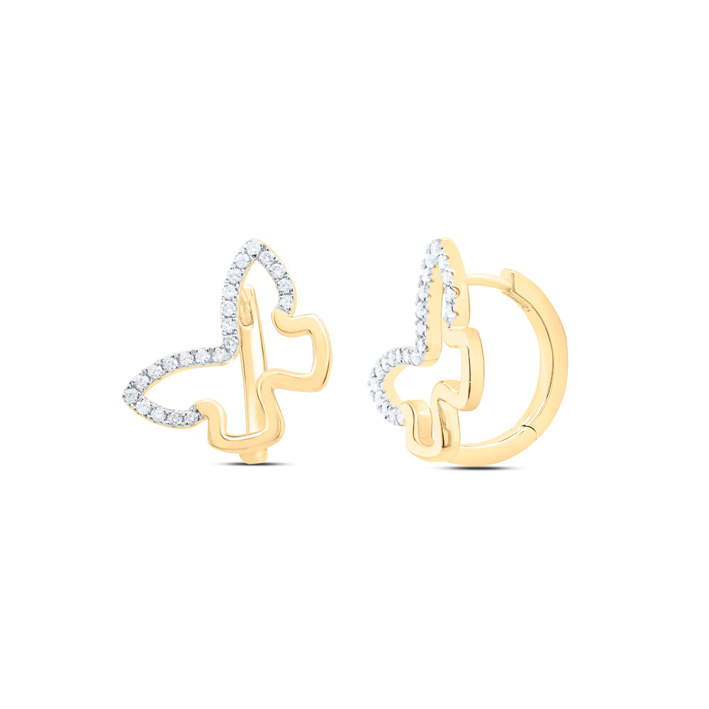 10Kt Gold 1/3Ctw-Dia Cn Fashion Butterfly Huggies Earring