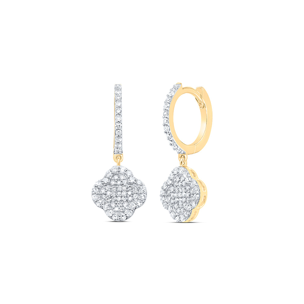 10Kt Gold 1/2Ctw-Dia Nk Clover Dangling Earring