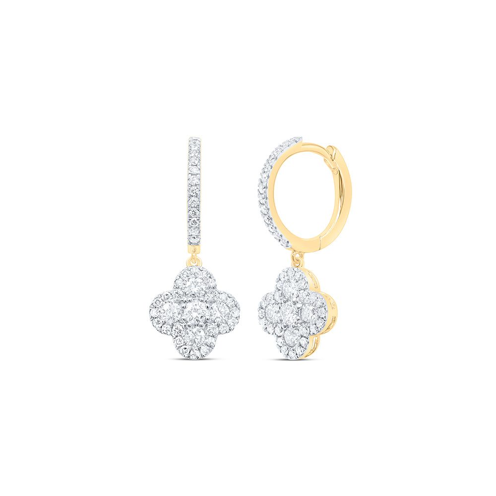 10Kt Gold 1Ctw-Dia Nk Clover Dangling Earring