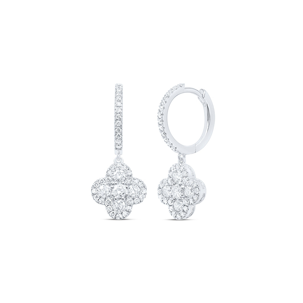 10Kt Gold 1Ctw-Dia Nk Clover Dangling Earring