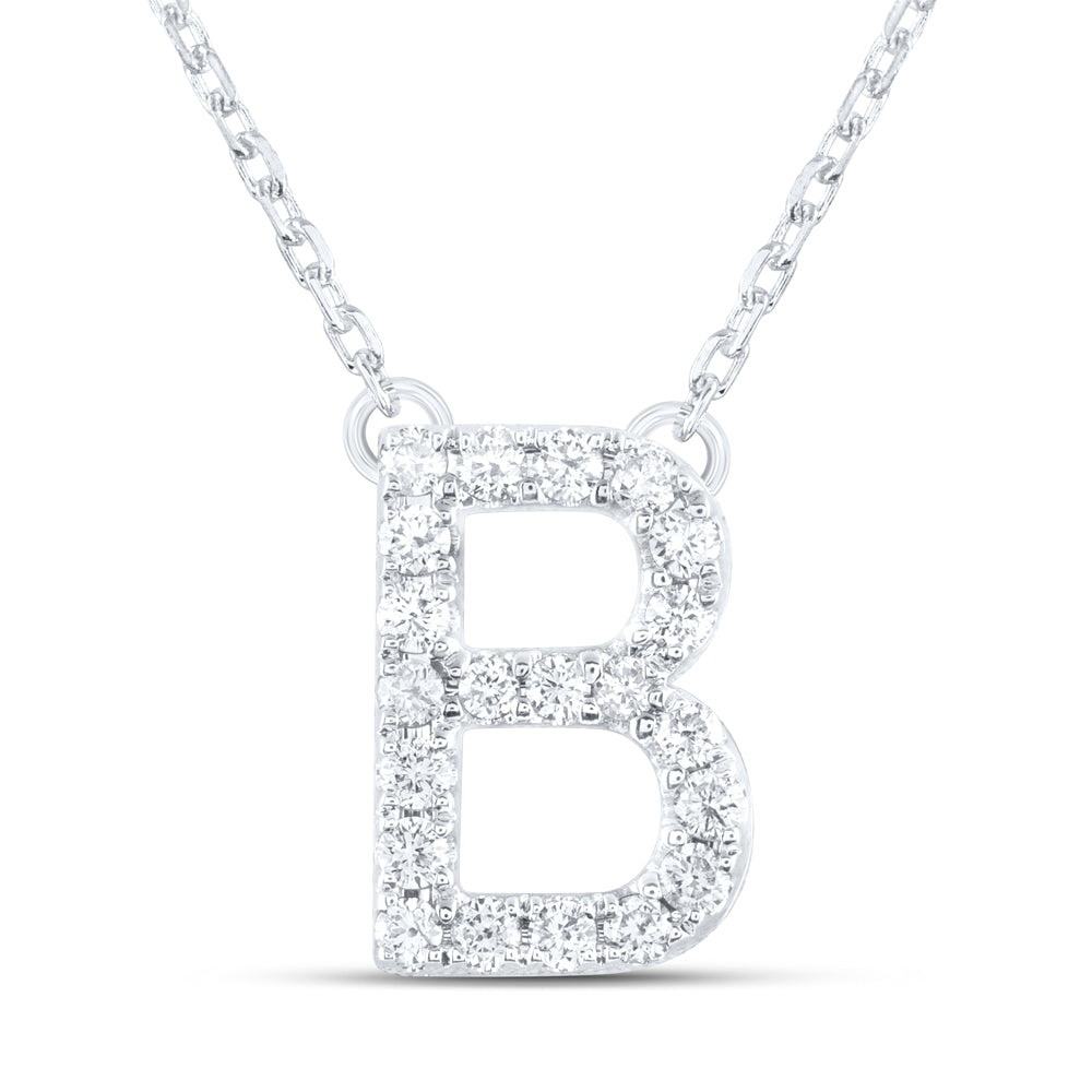 14Kt Gold 1/4Ctw-Diamond Ana M Initial B" Fashion Necklace (16 Inch) "