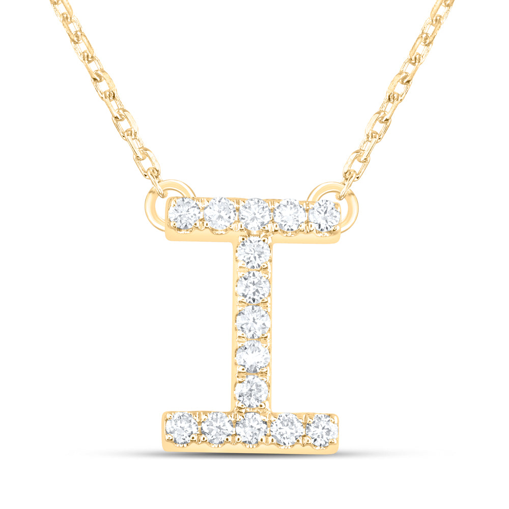 14Kt Gold 1/5Ctw-Diamond Ana M Initial I" Fashion Necklace (16 Inch) "
