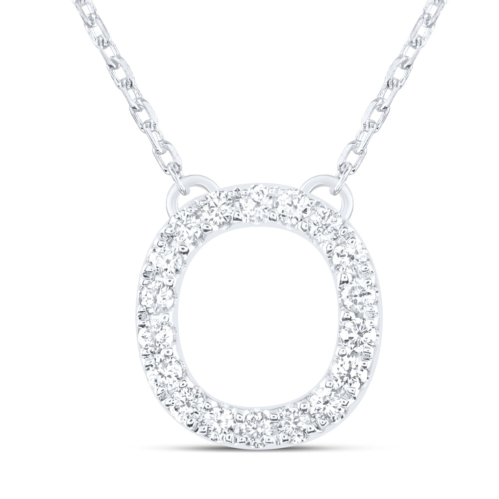 14Kt Gold 1/5Ctw-Diamond Ana M Initial O" Fashion Necklace (16 Inch) "
