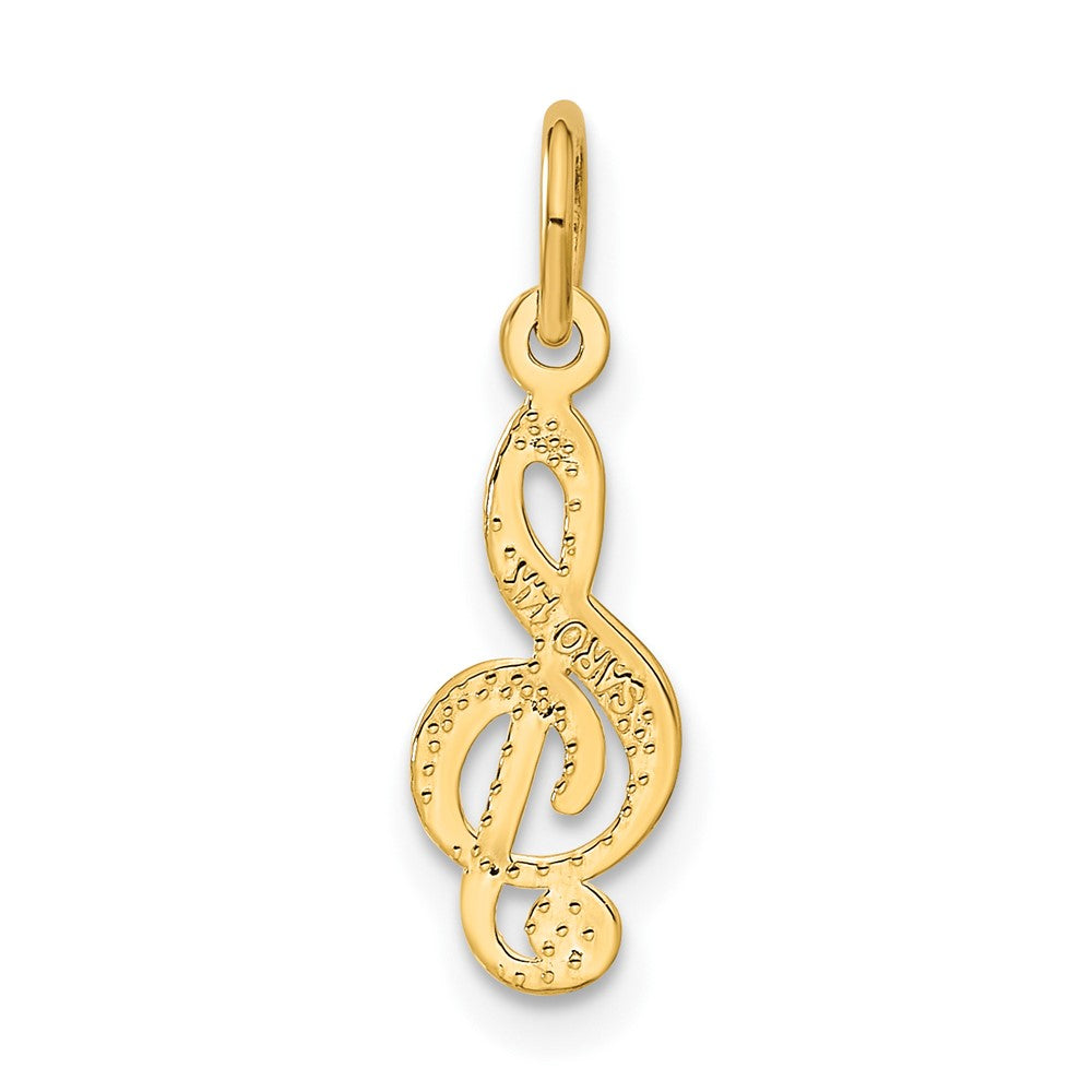 14k Yellow Gold 6 mm Treble Clef Charm (0.45 grams)