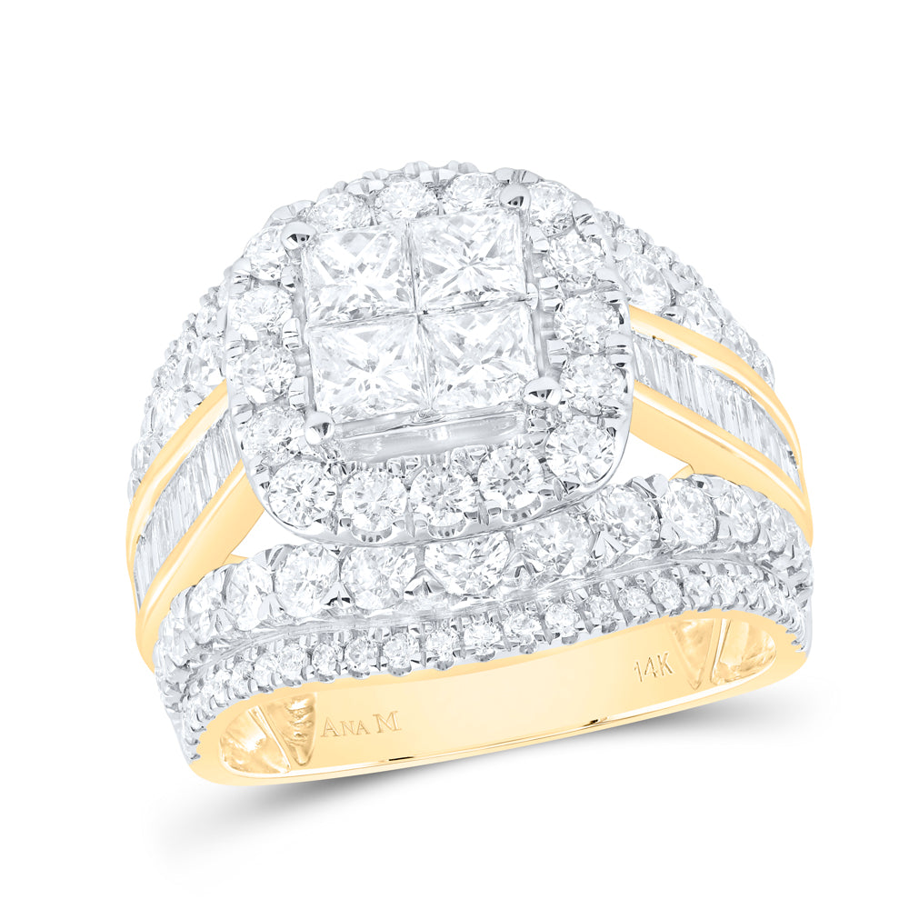 3 3/8Ctw-Nat Dia Cn Cushion Single Halo Bridal Ring (9.96 grams)
