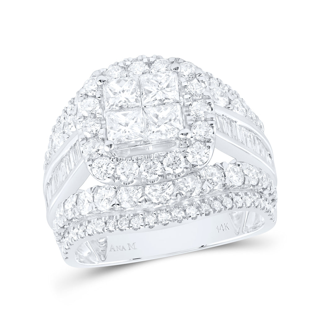 3 3/8Ctw-Nat Dia Cn Cushion Single Halo Bridal Ring (9.28 grams)