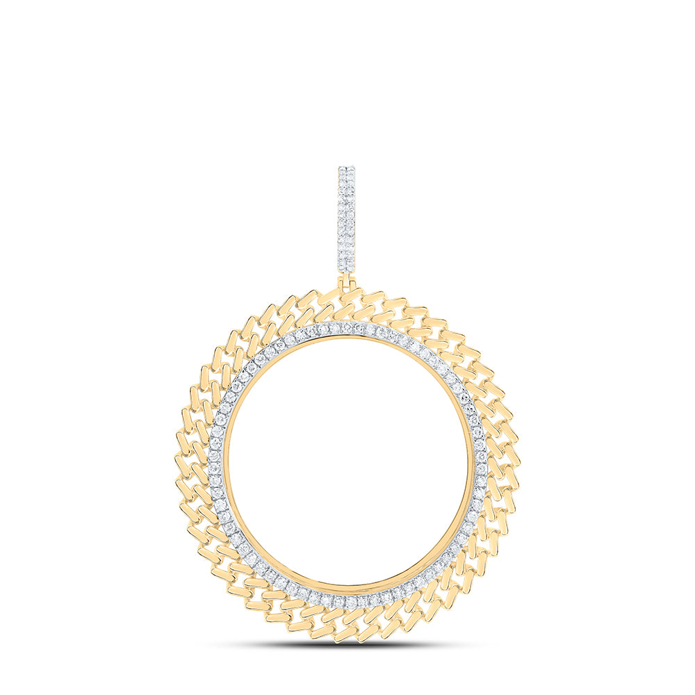 14Kt Gold 1 3/8Ctw-Diamond Centenario Bezel Memory Pendant