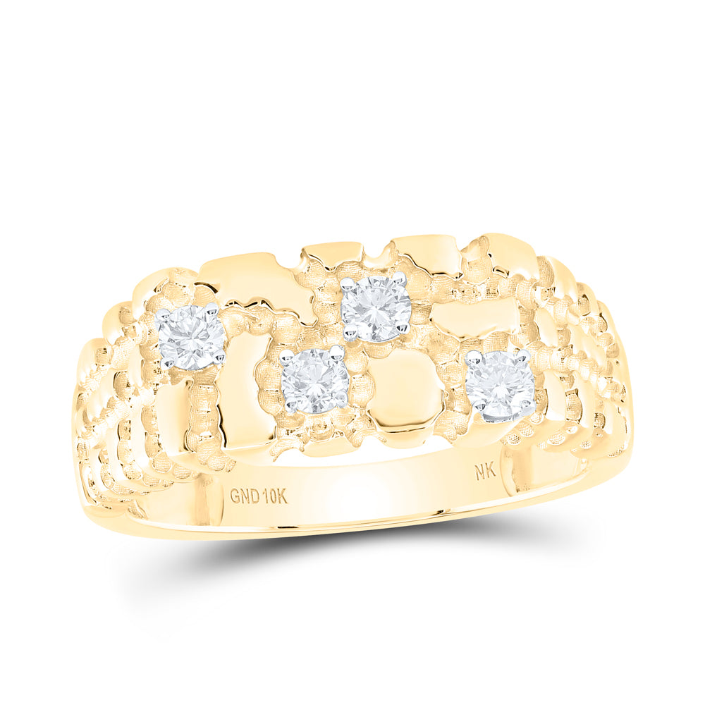 1/3Ctw-Nat Dia Nk Nugget Mens Ring (4.98 grams)
