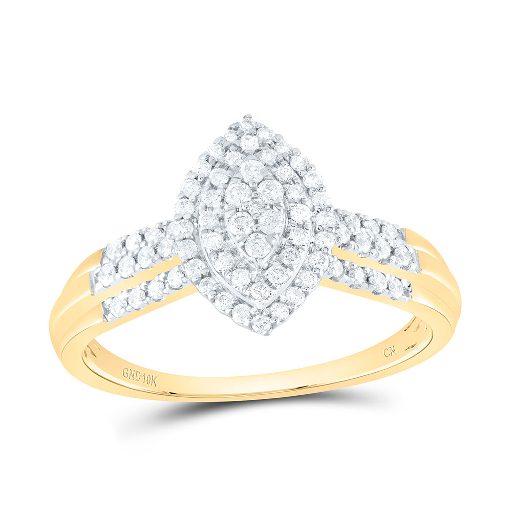 1/3Ctw-Nat Dia Cn Marquise Double Halo Bridal Ring (2.78 grams)