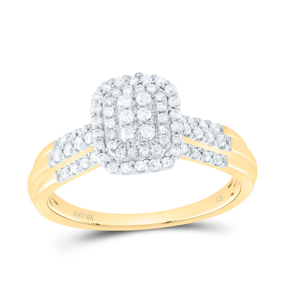 1/3Ctw-Nat Dia Cn Emerald Double Halo Bridal Ring (2.73 grams)