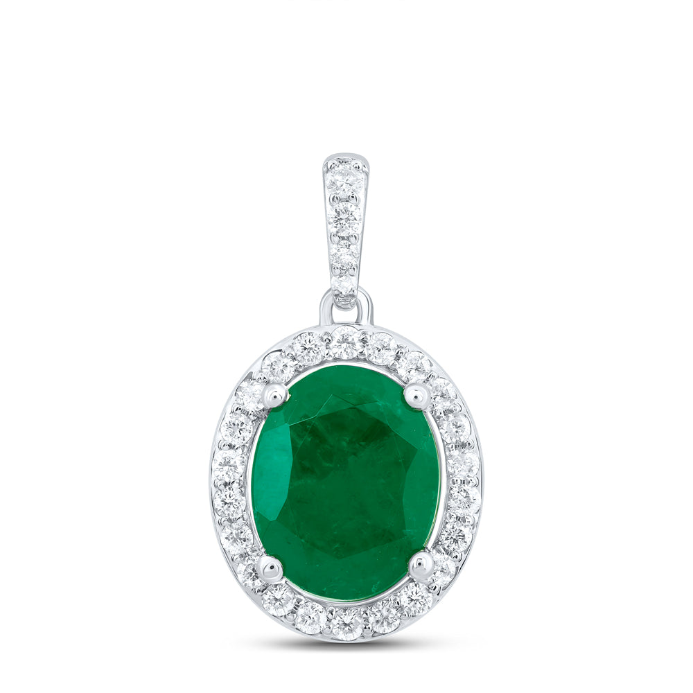 1/3Ctw-Nat Dia P1 10X8 Mm Ov-Em Synthetic Pendant (1.63 grams)