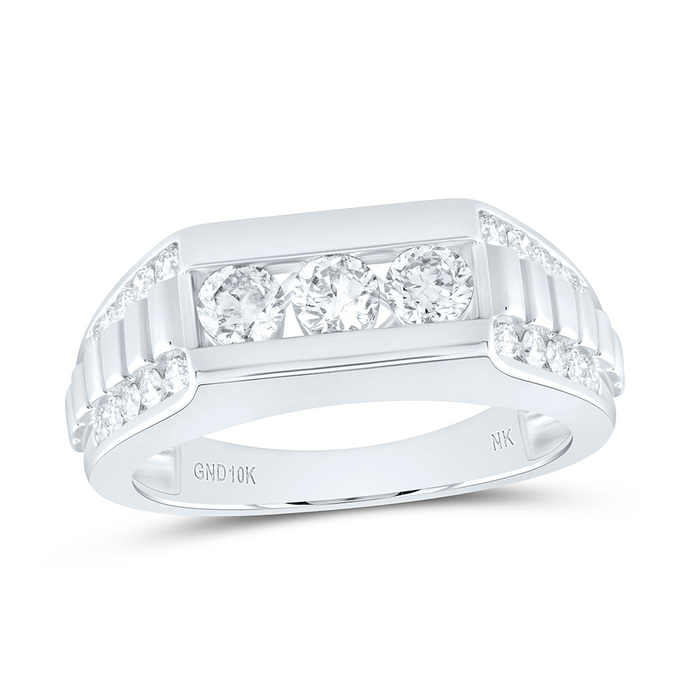 1 1/5Ctw-Nat Dia Nk Fashion Mens Ring (6.32 grams)