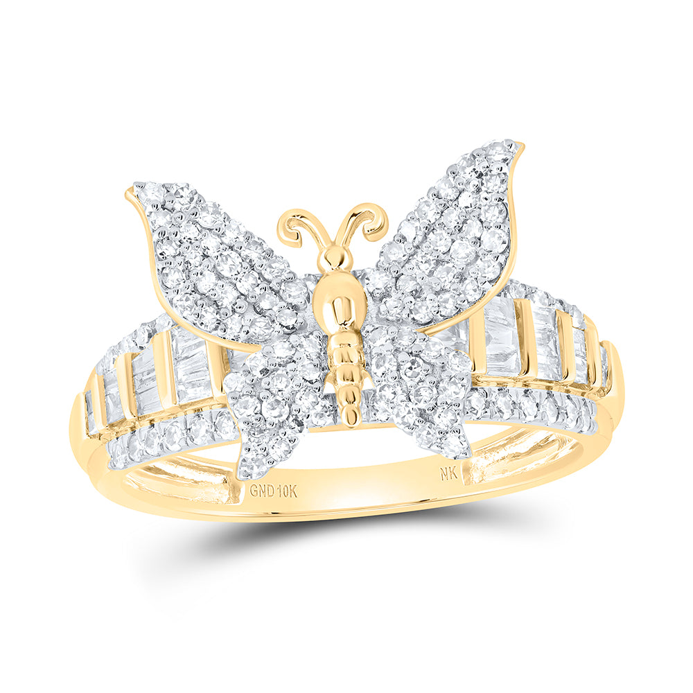 5/8Ctw-Nat Dia Nk Butterfly Ring (2.84 grams)