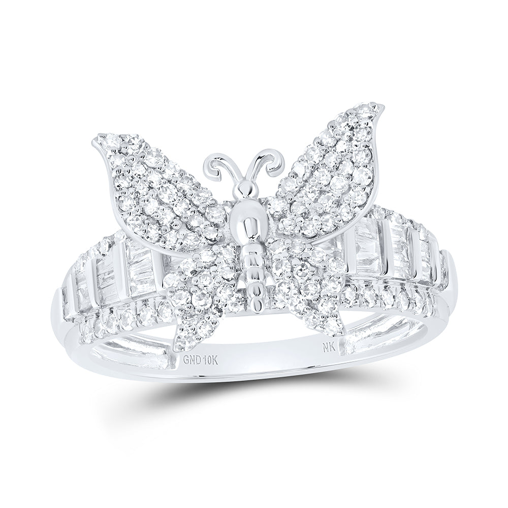 5/8Ctw-Nat Dia Nk Butterfly Ring (2.96 grams)