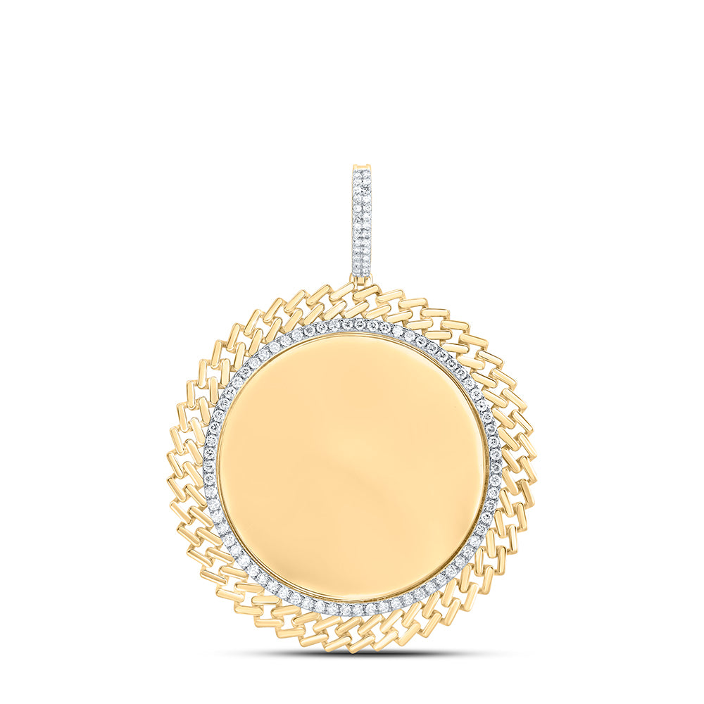 10Kt Gold 1 3/8Ctw-Dia Nk Fashion Cuban Round Memory Pendant