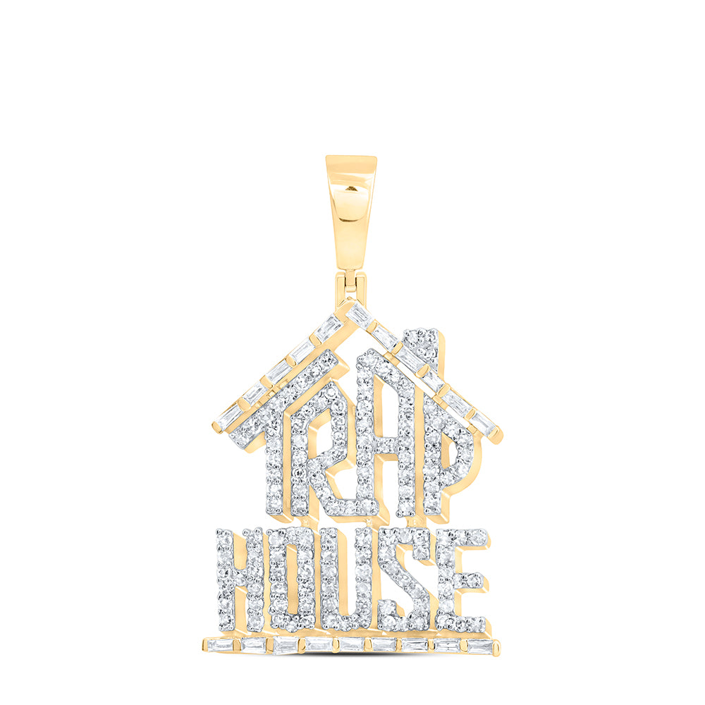 1Ctw-Nat Diamond Trap House Mens Charm (4.09 grams)